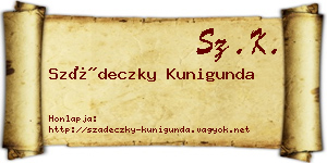 Szádeczky Kunigunda névjegykártya